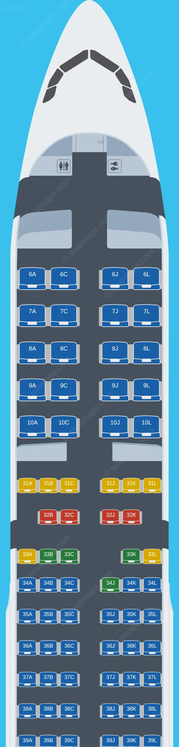 China Eastern Airbus A321-200 V.2 seatmap preview