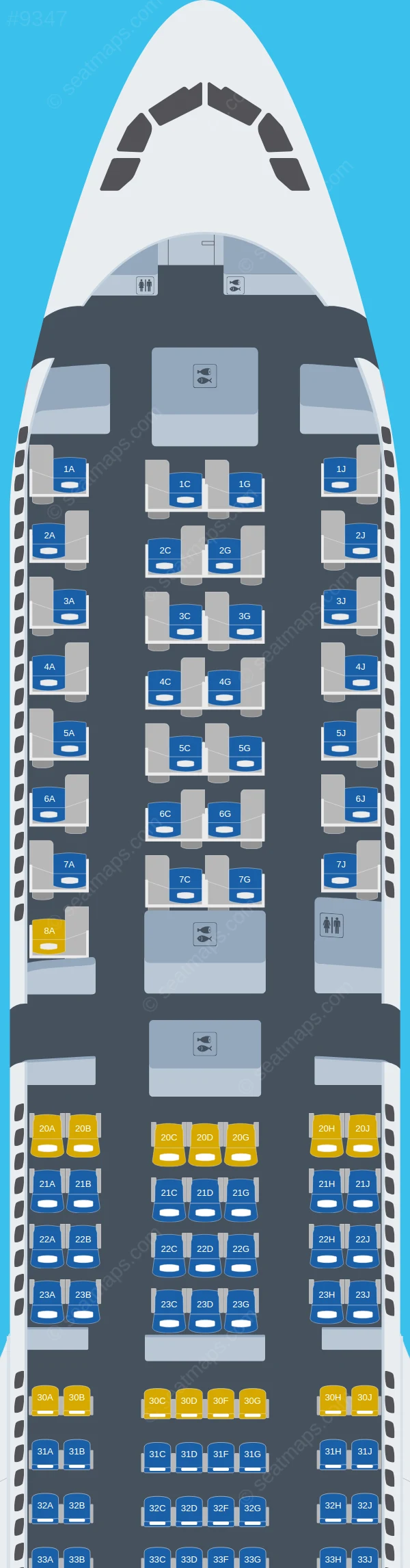 Delta Airbus A330-900neo seatmap preview