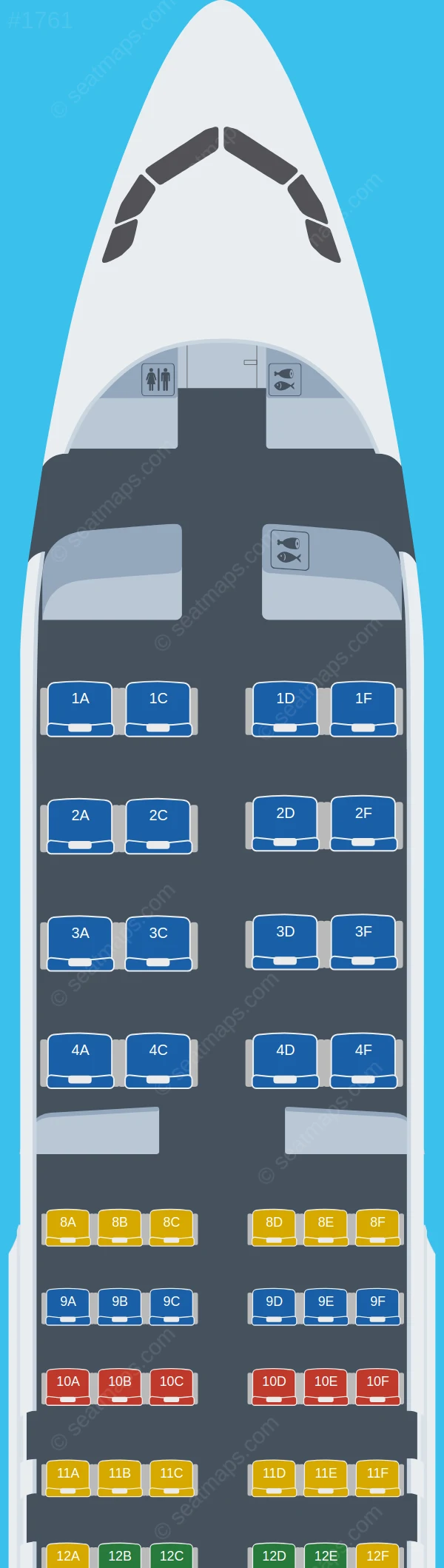Gulf Air Airbus A320-200 seatmap preview