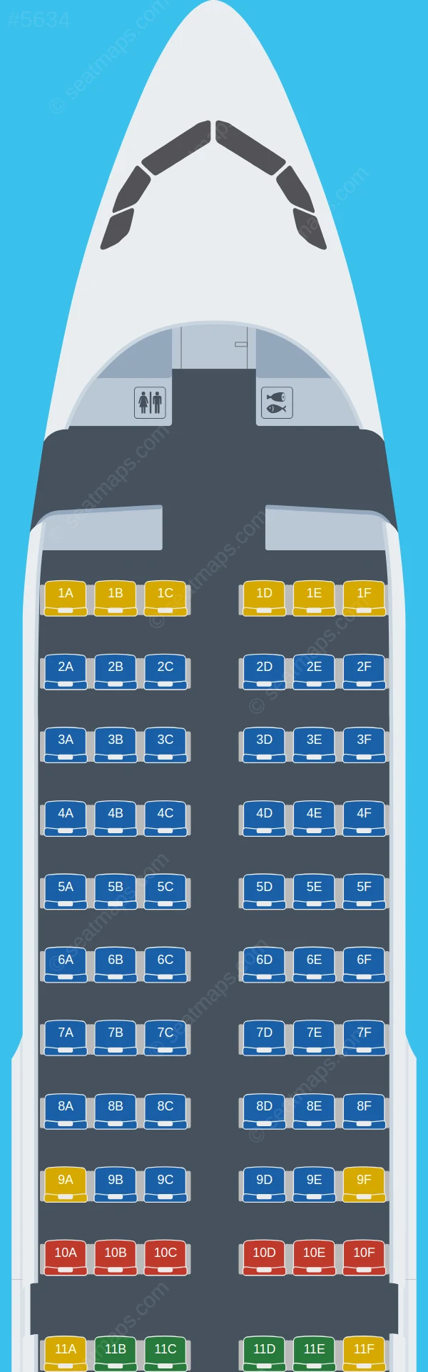 Air Moldova Airbus A319-100 seatmap preview