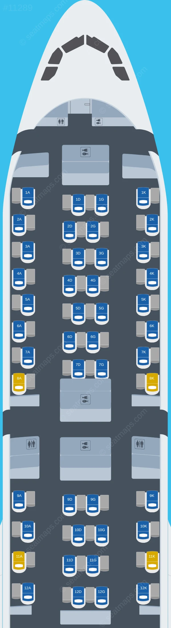 Airhub Airlines Airbus A330-300 seatmap preview