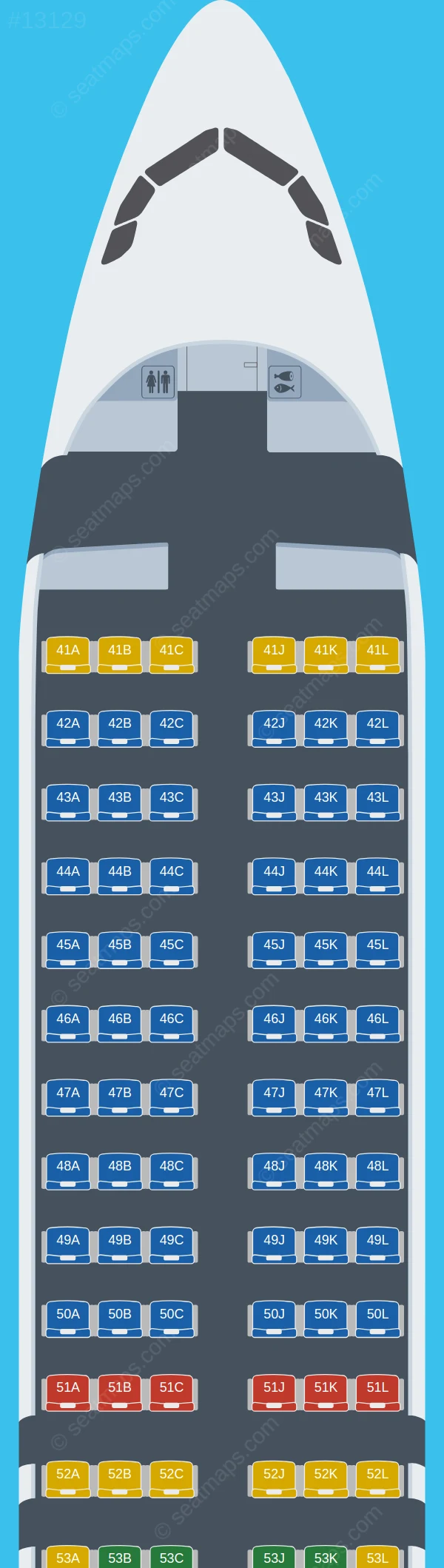 XiamenAir Airbus A320neo seatmap preview
