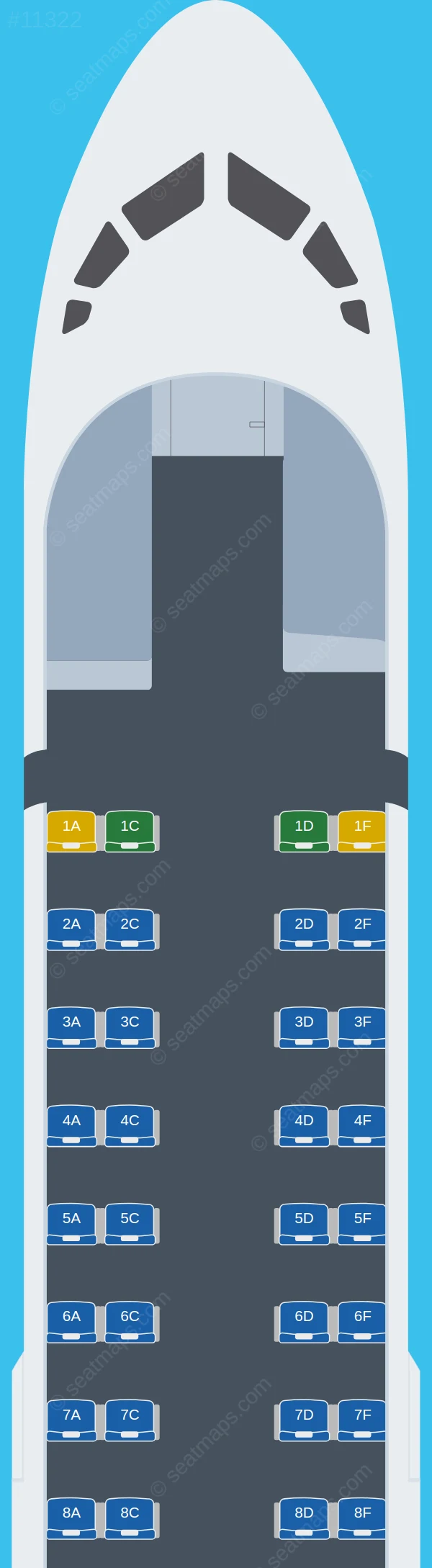 Sunlight Air ATR 72-500 seatmap preview