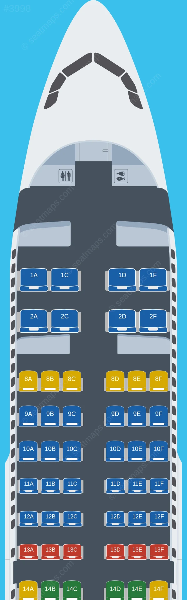 American Airlines Airbus A319-100 V.1 seatmap preview