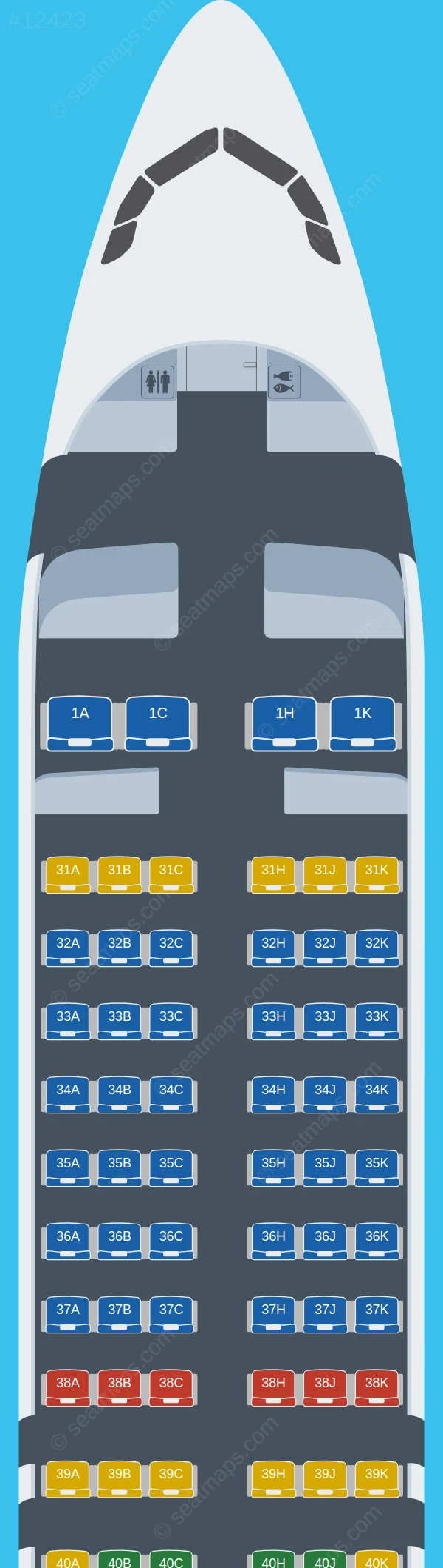 Hainan Airlines Airbus A320neo V.1 seatmap preview