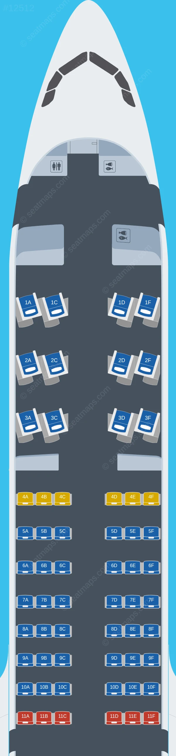Air India Airbus A321neo seatmap preview
