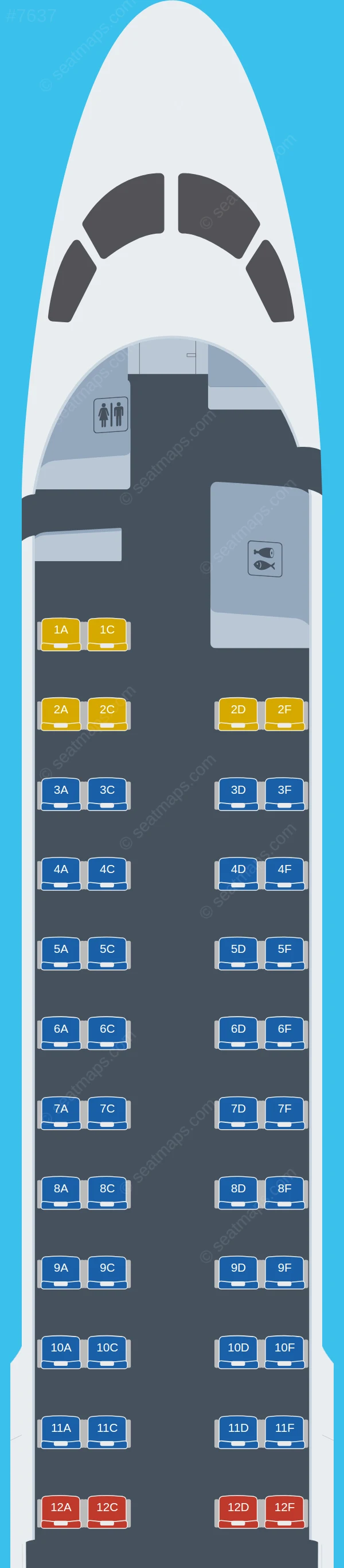 GX Airlines Embraer E190 seatmap preview