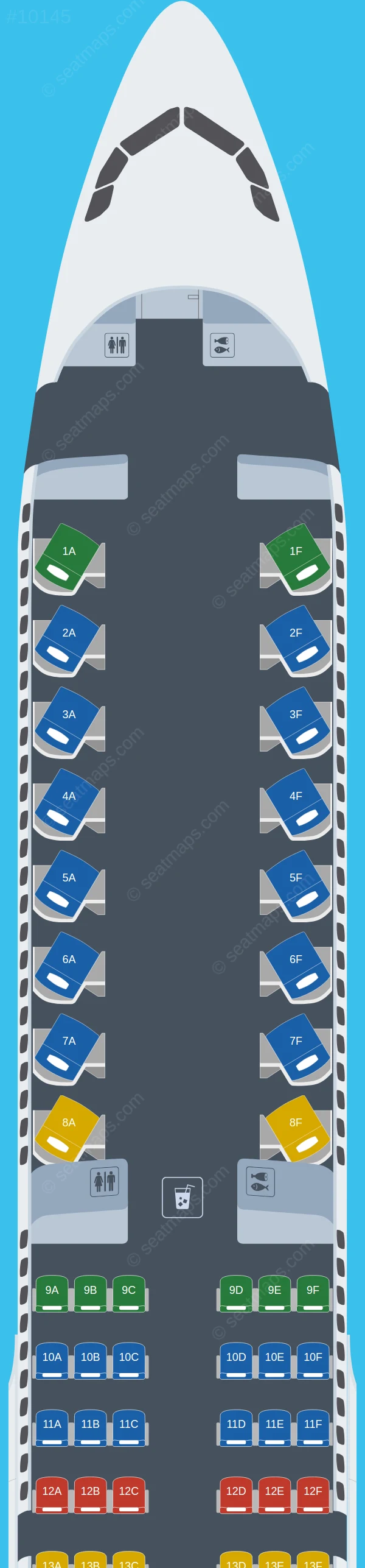 JetBlue Airways Airbus A321neo V.2 seatmap preview