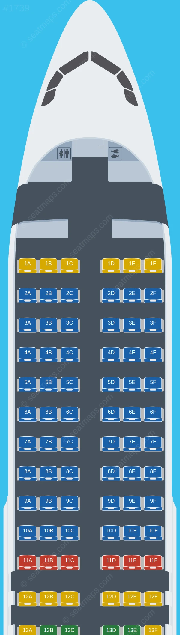 IndiGo Airbus A320-200 seatmap preview
