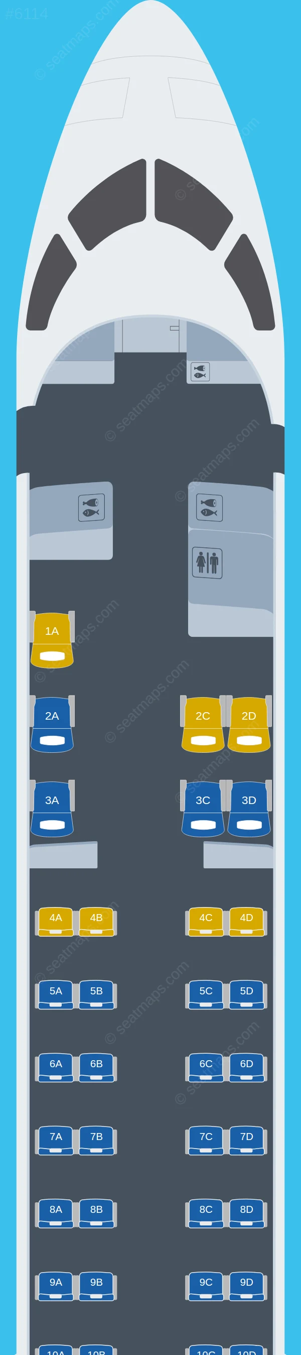 RwandAir Bombardier CRJ900 seatmap preview