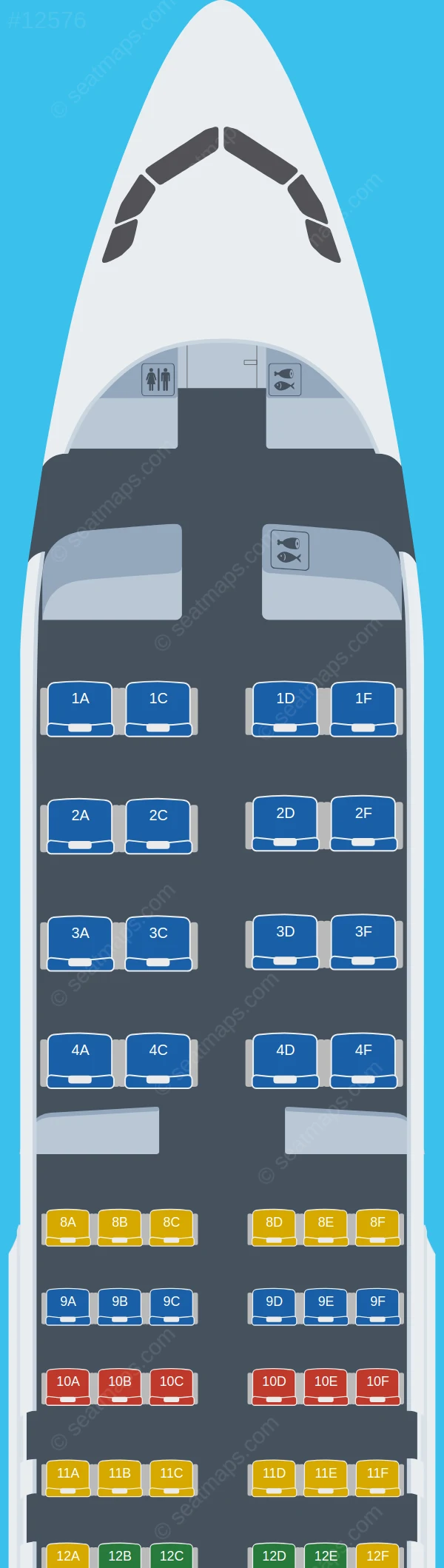 Tunisair Airbus A320-200 V.3 seatmap preview