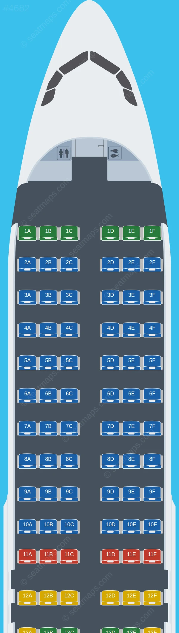 Windrose Airlines Airbus A320-200 seatmap preview