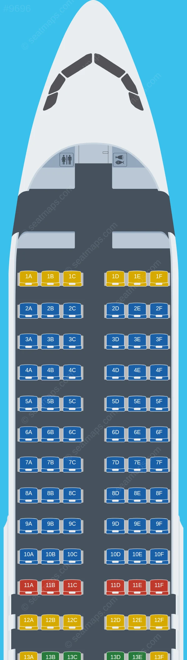 S7 Airlines Airbus A320-200 seatmap preview