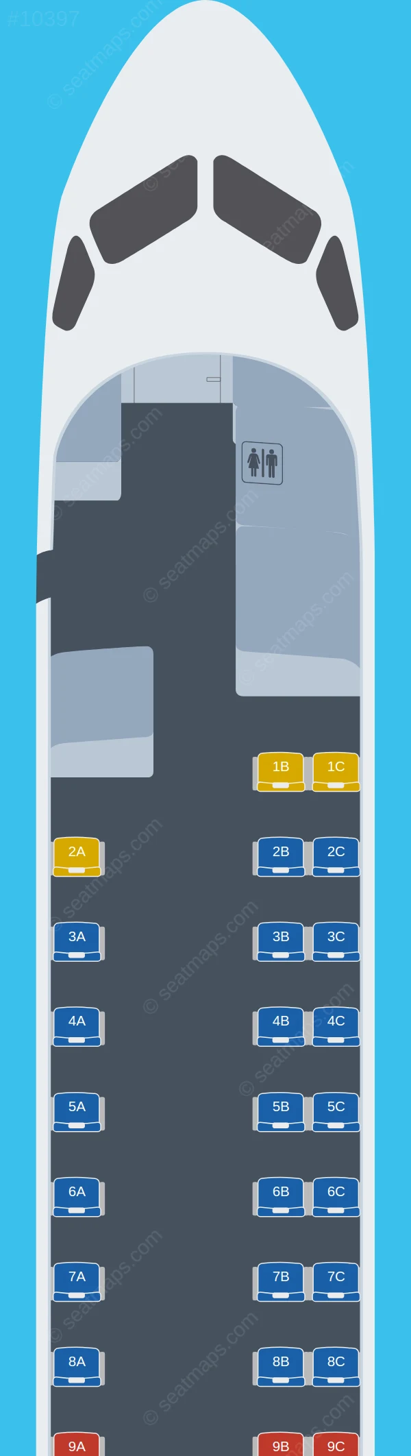NyxAir Saab S2000 seatmap preview