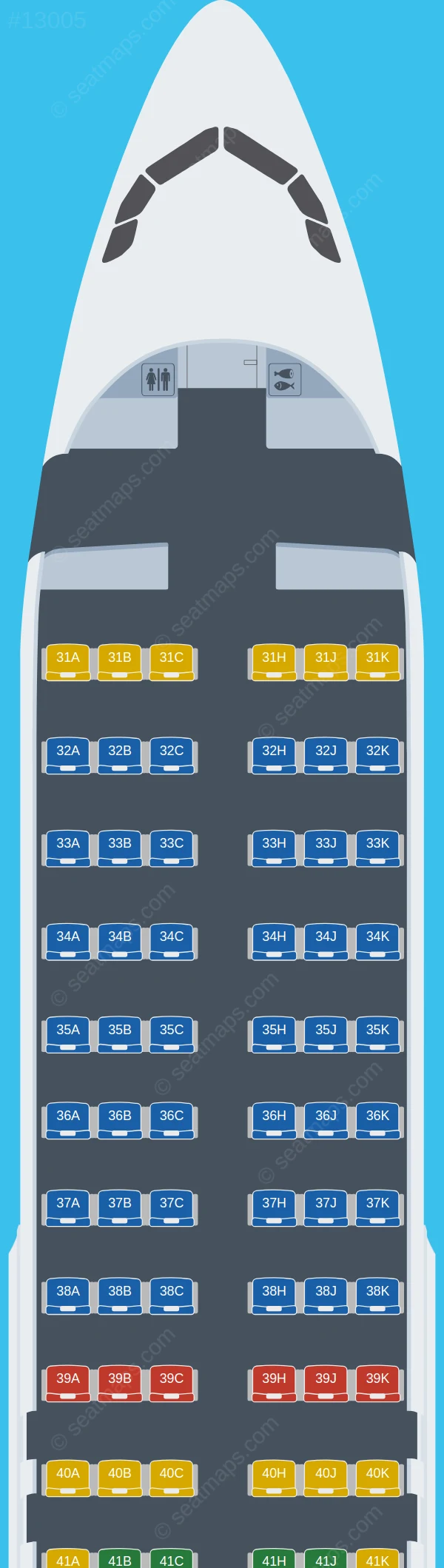 Hong Kong Airlines Airbus A320-200 V.5 seatmap preview