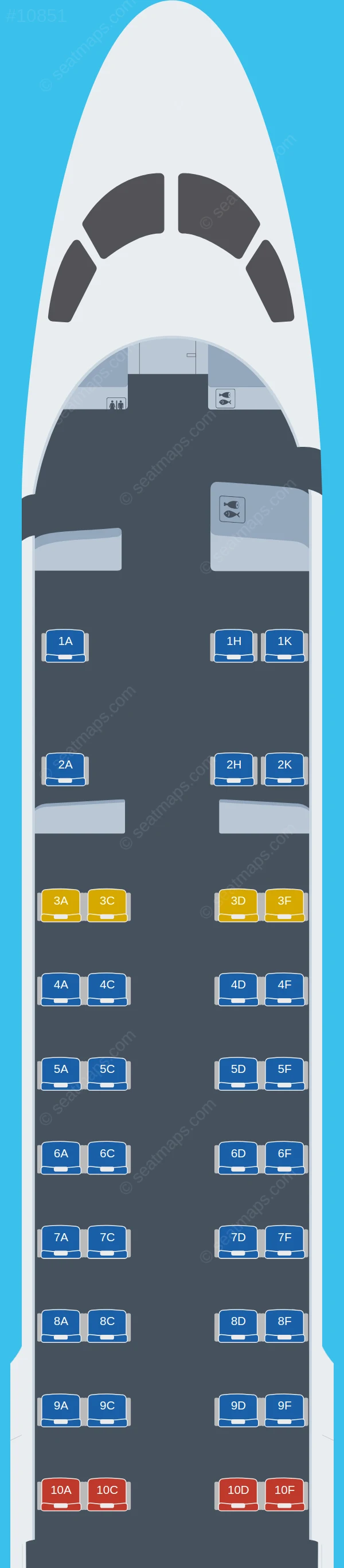 Hunnu Air Embraer E190 seatmap preview