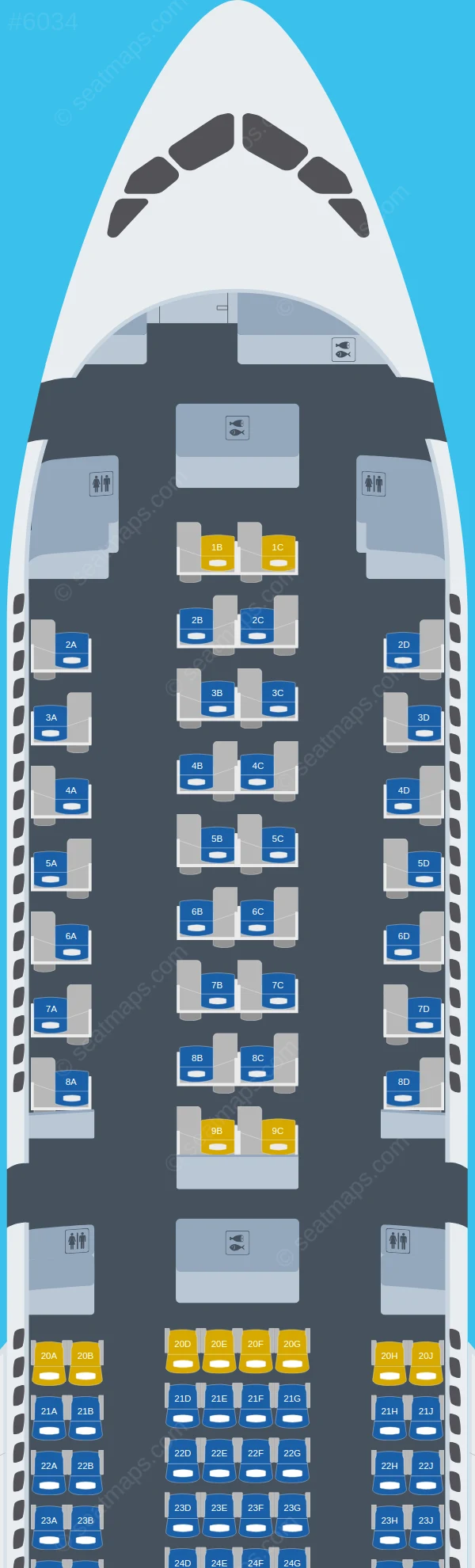 Delta Airbus A350-900 V.1 seatmap preview