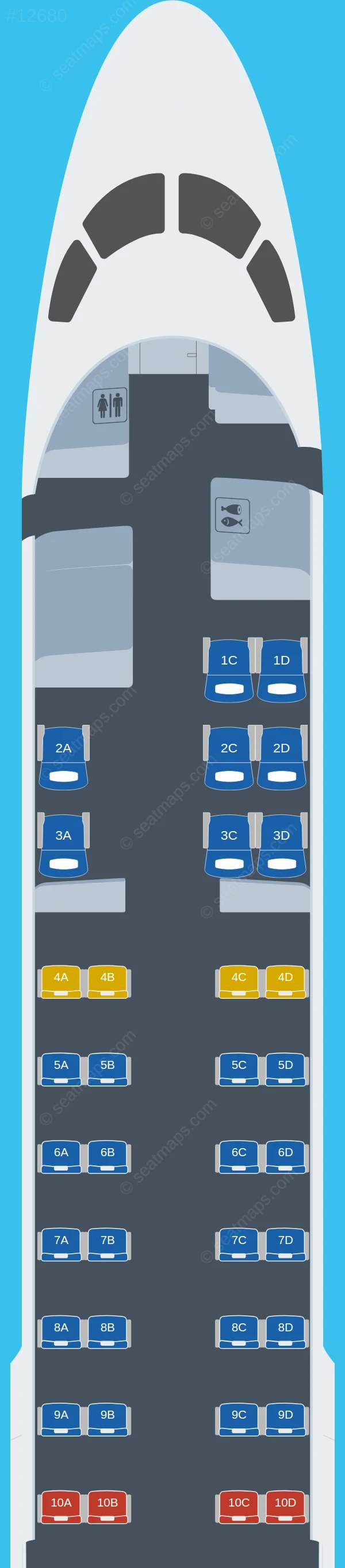 BermudAir Embraer E190 seatmap preview