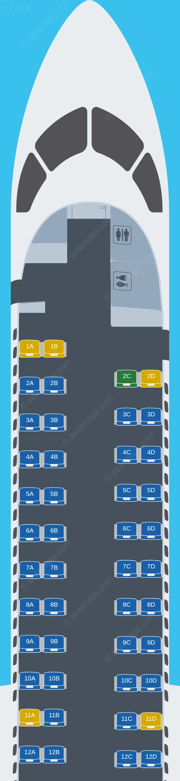 Azores Airlines De Havilland Q400 seatmap preview