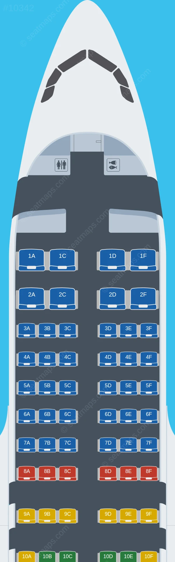Myanmar Airways International Airbus A319-100 V.4 seatmap preview