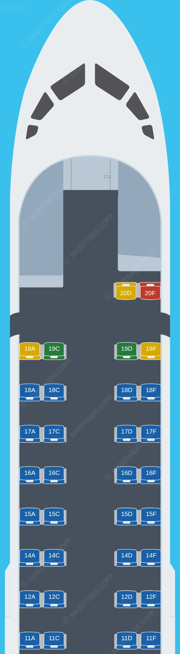 Iberia ATR 72-600 seatmap preview