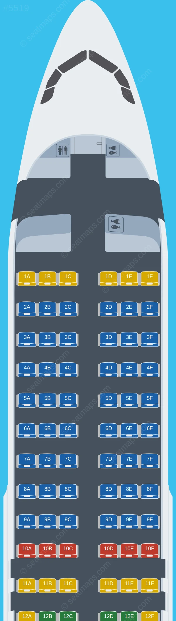 Swiss Airbus A320-200 V.1 seatmap preview