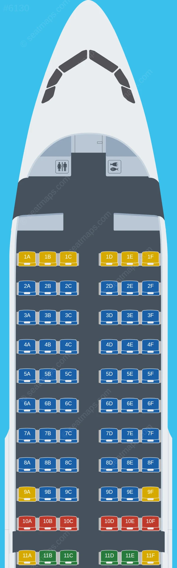 S7 Airlines Airbus A319-100 seatmap preview