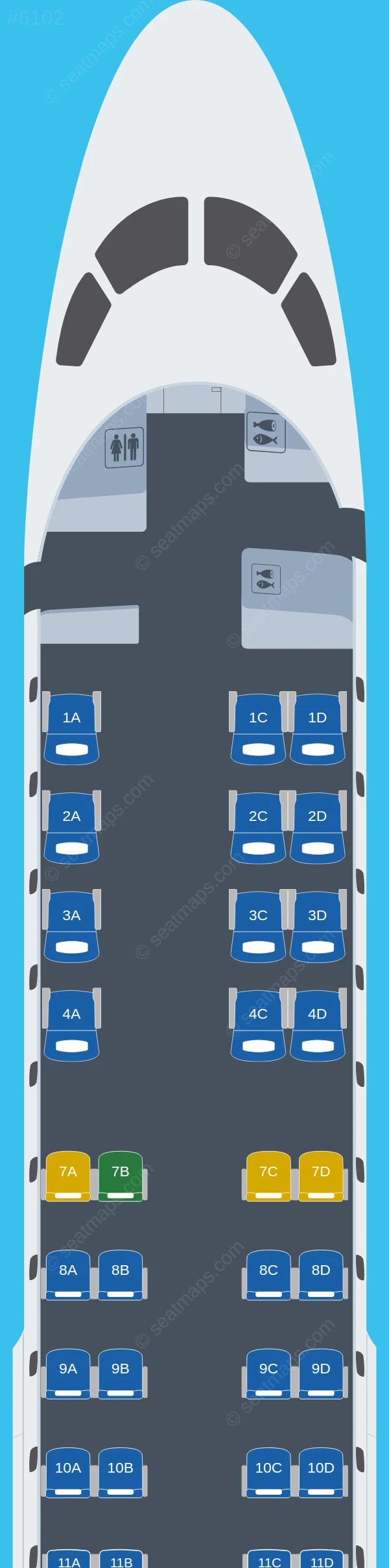 Mesa Airlines Embraer E175 V.1 seatmap preview