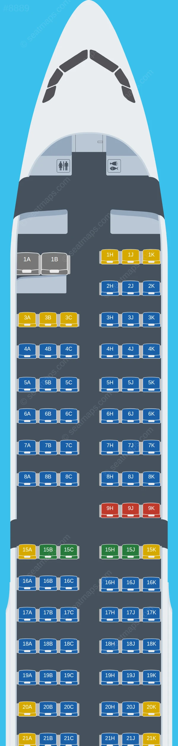 Air Transat Airbus A321-200 seatmap preview