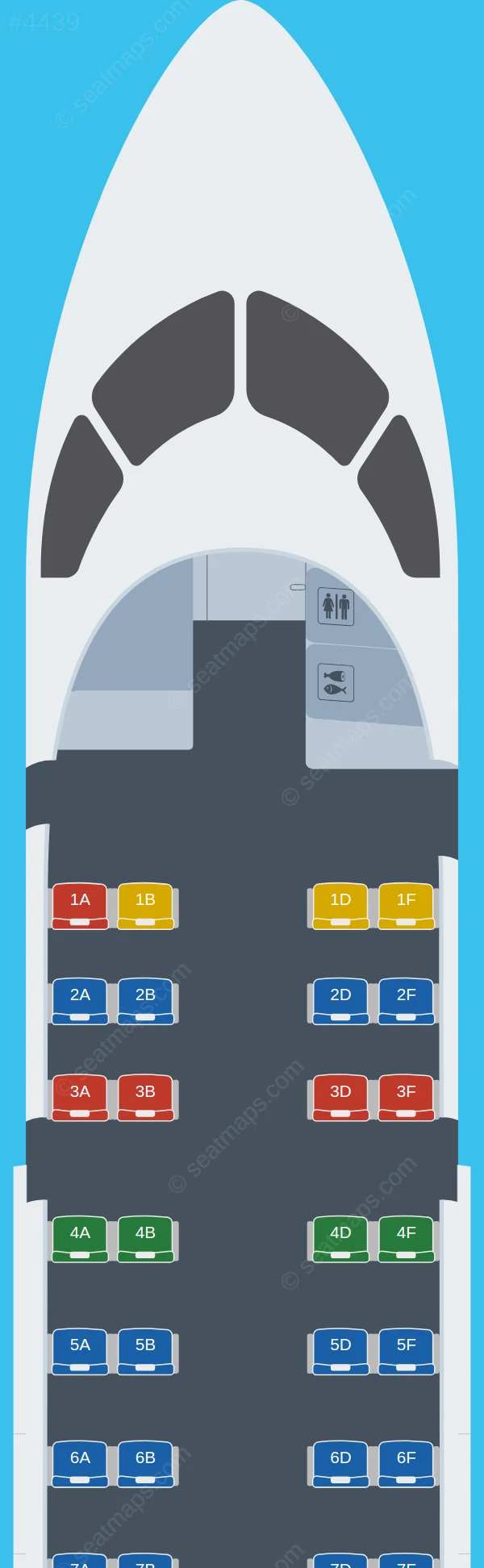 Wasaya Airways De Havilland Q100 seatmap preview