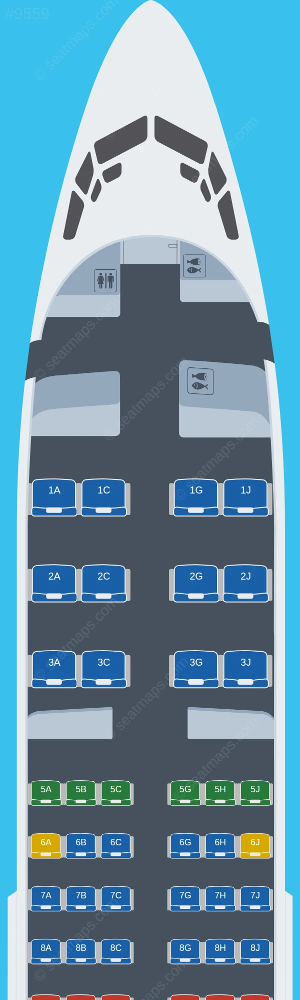 Daallo Airlines Boeing 737-300 seatmap preview