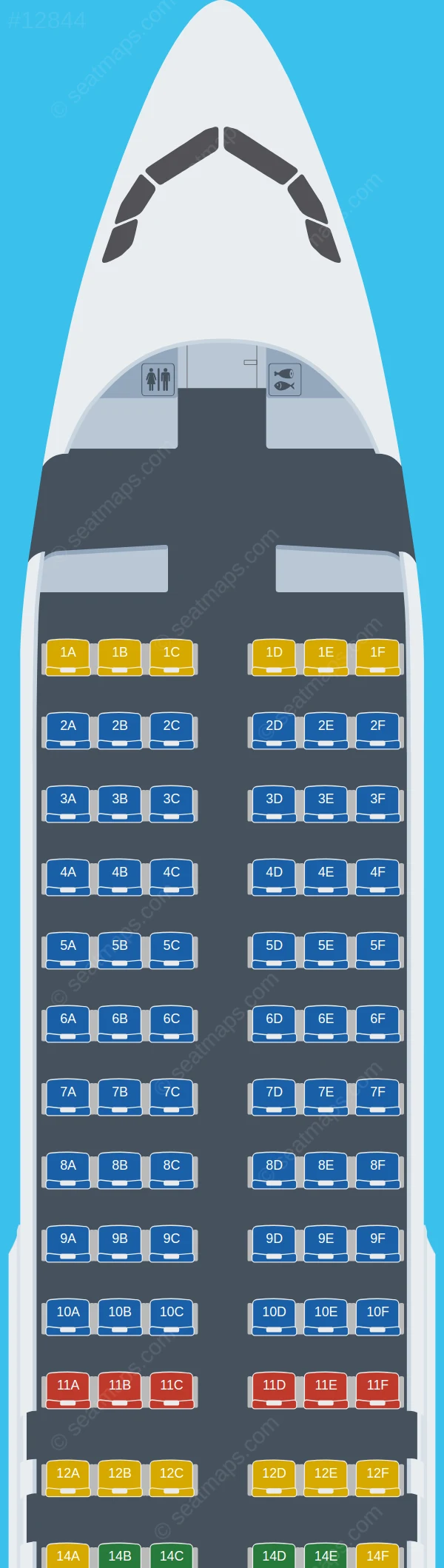 South African Airways Airbus A320-200 V.3 seatmap preview