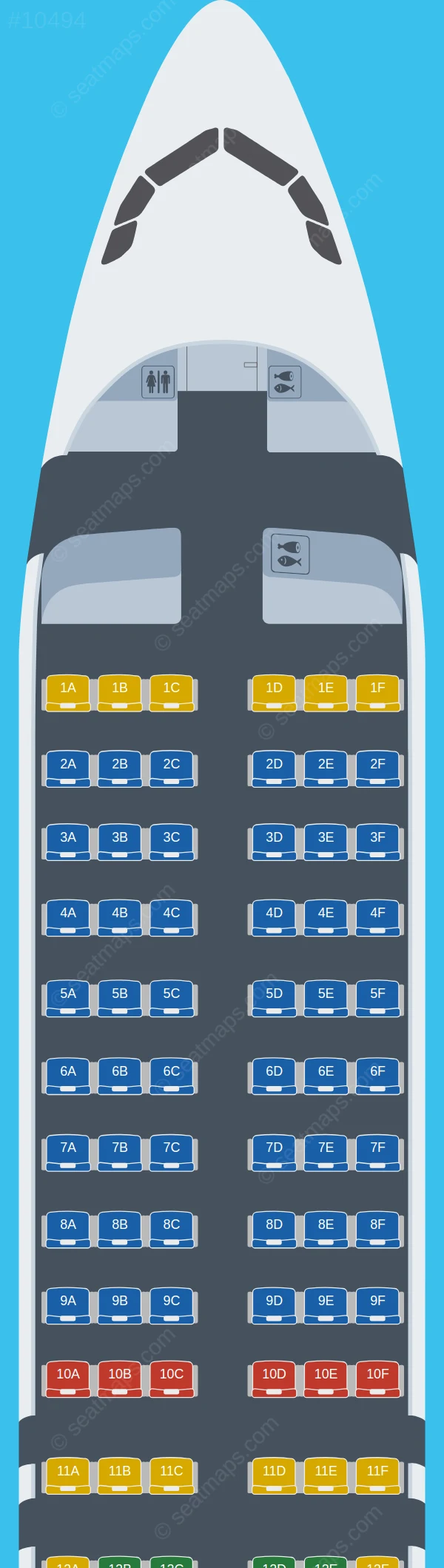Aircalin Airbus A320neo seatmap preview