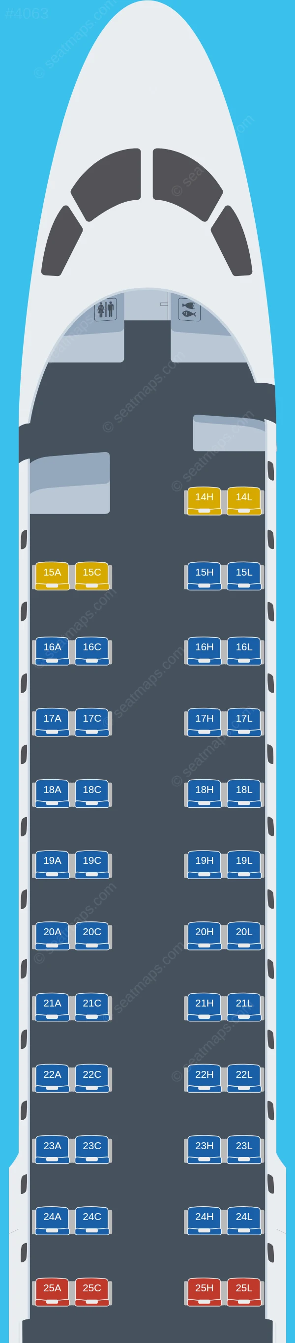 AZAL Azerbaijan Airlines Embraer E190 seatmap preview
