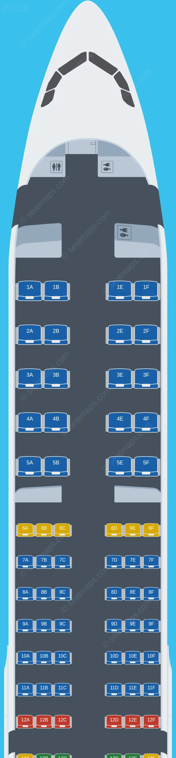 Turkish Airlines Airbus A321neo V.1 seatmap preview