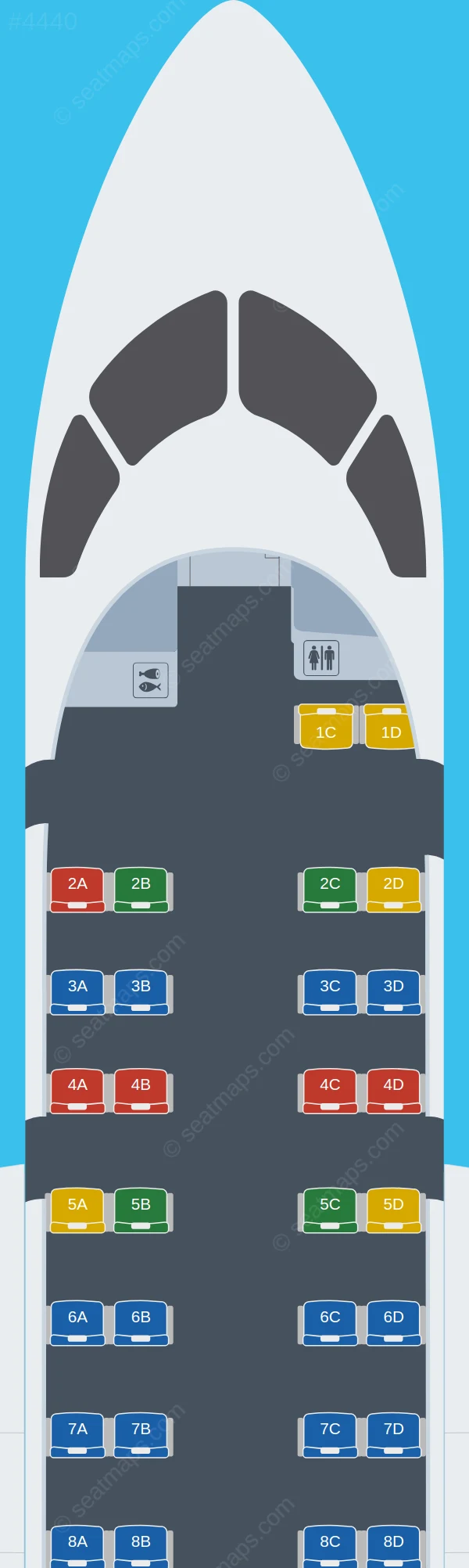 Widerøe De Havilland Q200 seatmap preview