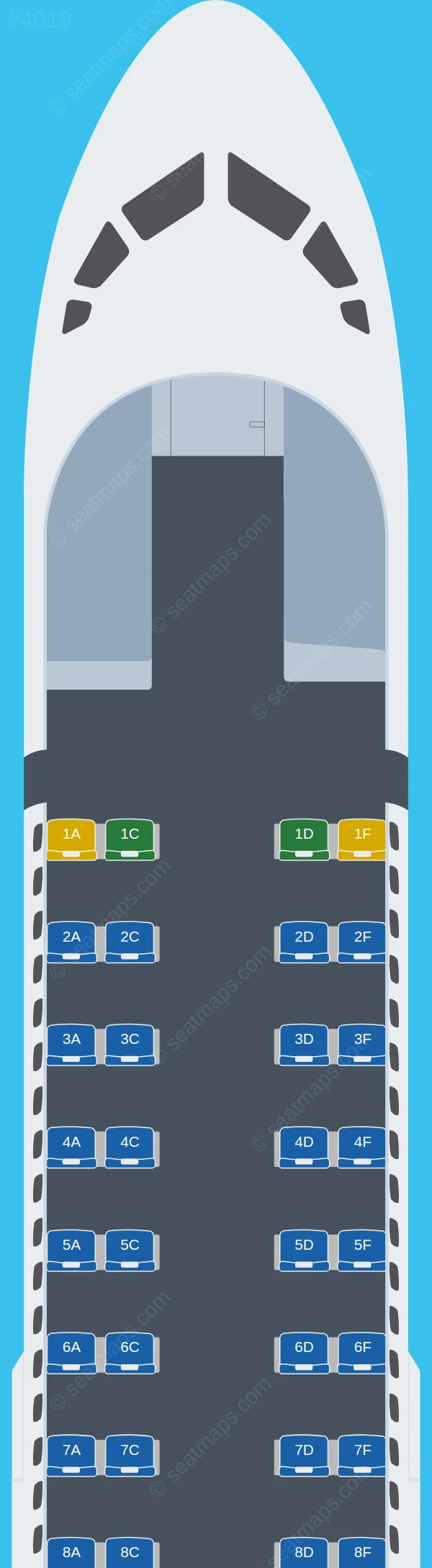 Tarom ATR 72-500 seatmap preview