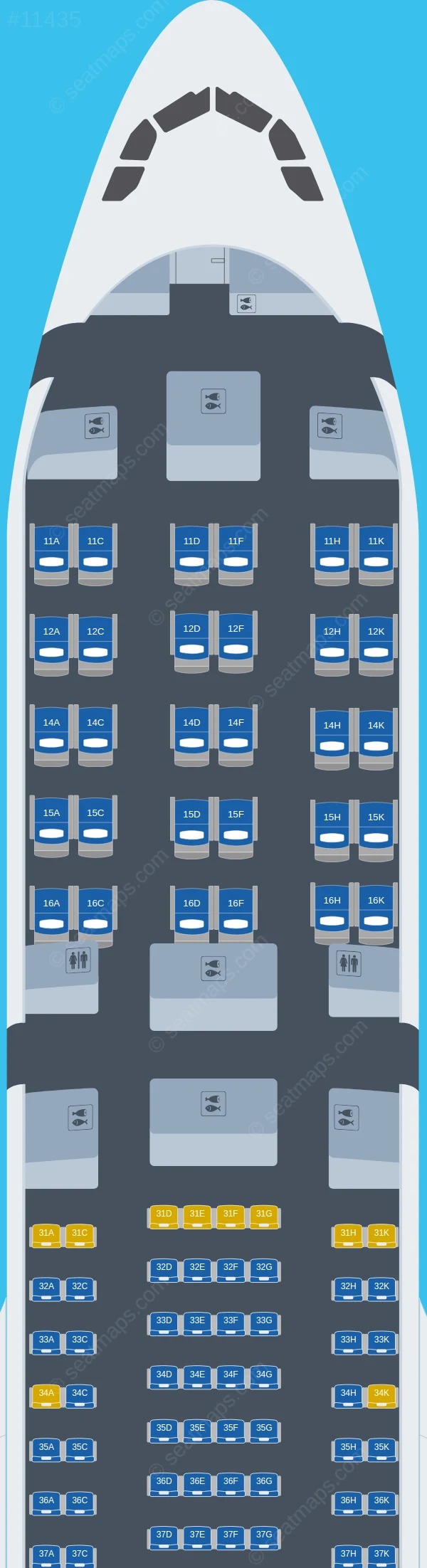 AirAsia X Berhad Airbus A330-300 V.2 seatmap preview