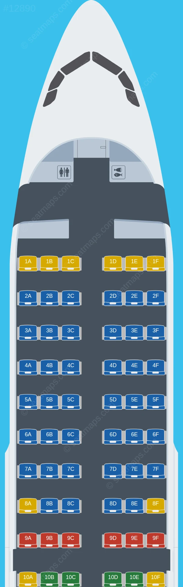 Skytrans Australia Airbus A319-100 seatmap preview
