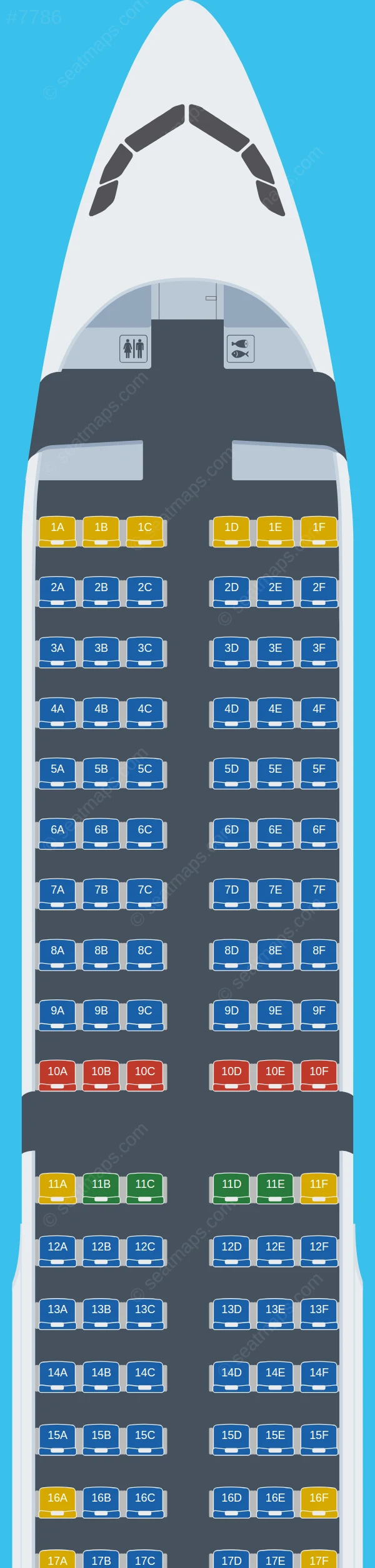 S7 Airlines Airbus A321-200 V.4 seatmap preview