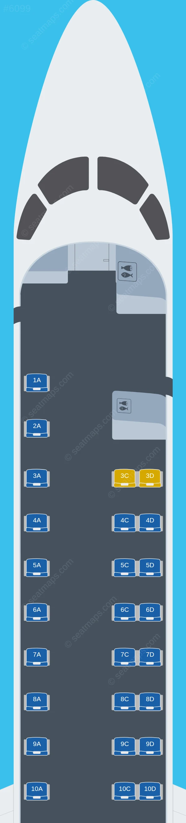 CommuteAir Embraer ERJ 145 seatmap preview