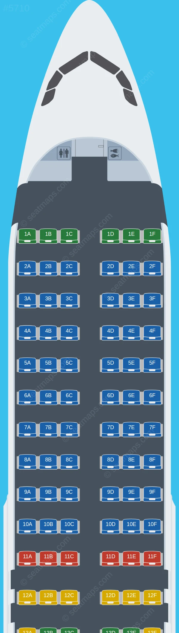 Air Cambodia Airbus A320-200 seatmap preview