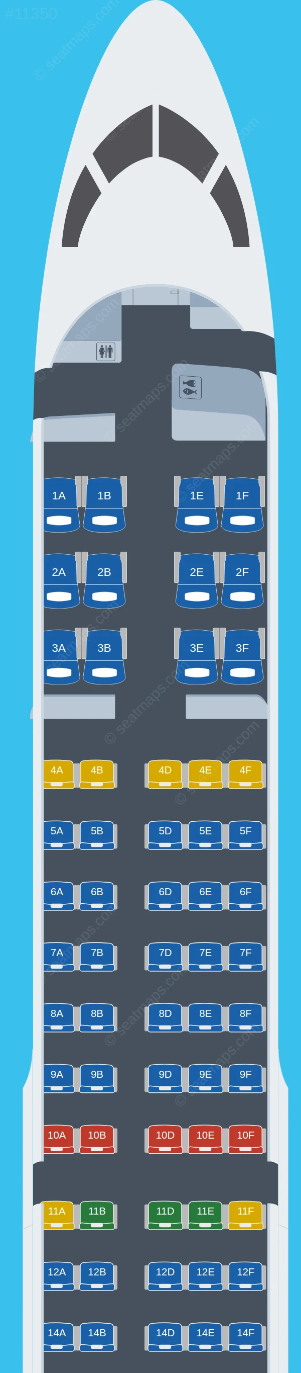 Iraqi Airways Airbus A220-300 seatmap preview