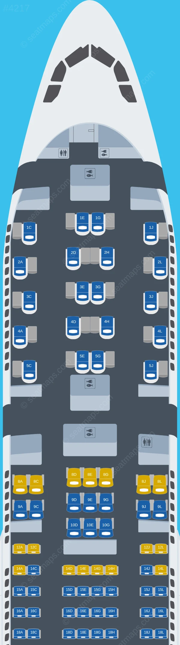 ITA Airways Airbus A330-200 seatmap preview