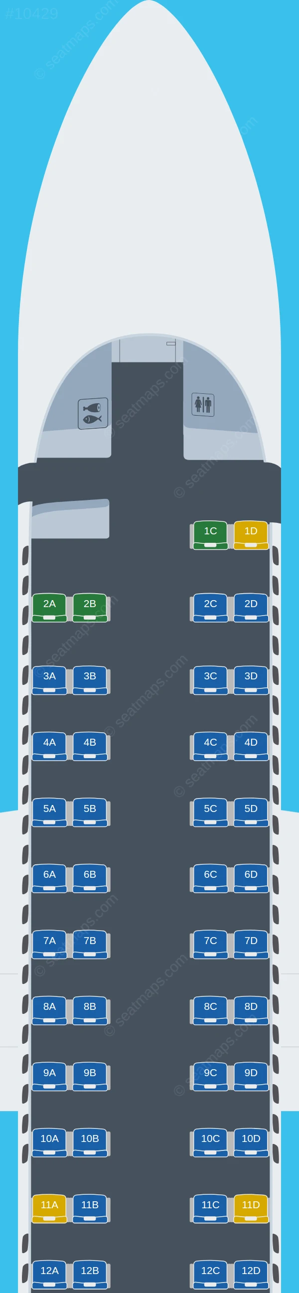 TAAG Angola De Havilland Q400 seatmap preview