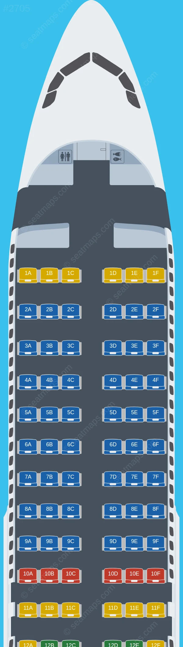 LATAM Airlines Airbus A320-200 V.1 seatmap preview