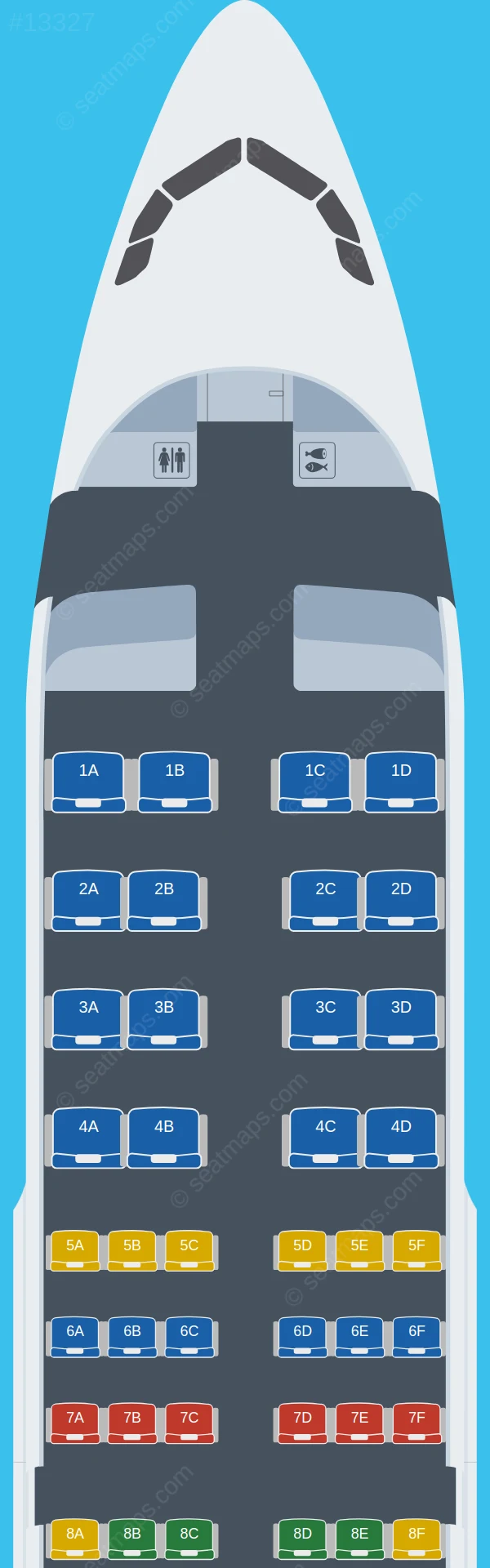 Air Côte d'Ivoire Airbus A319-100 V.4 seatmap preview