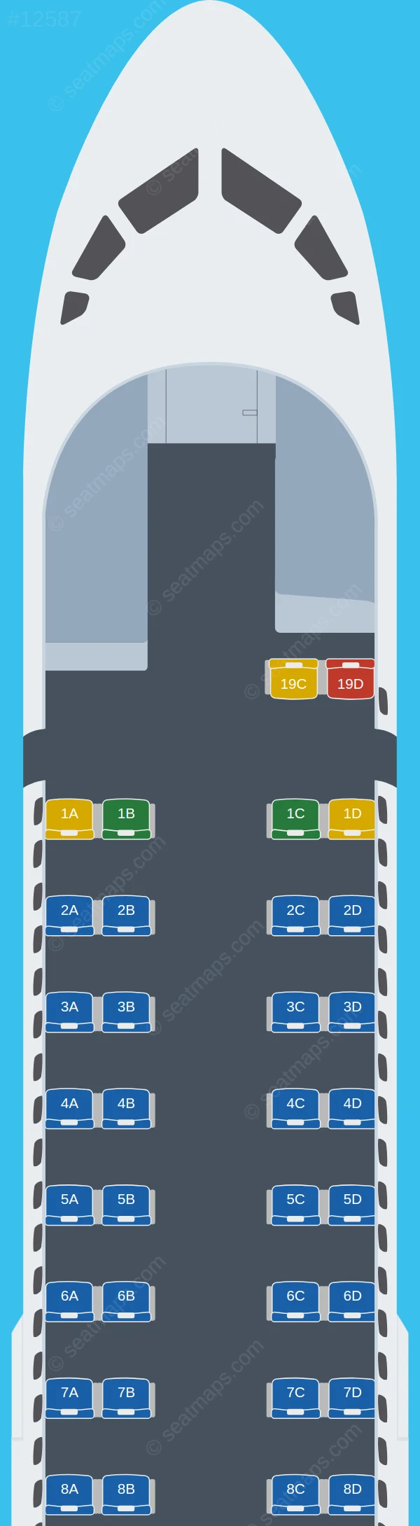 Caribbean Airlines ATR 72-600 seatmap preview