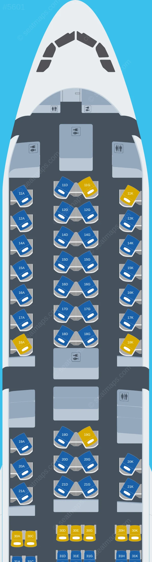 Cathay Pacific Airbus A330-300 V.5 seatmap preview