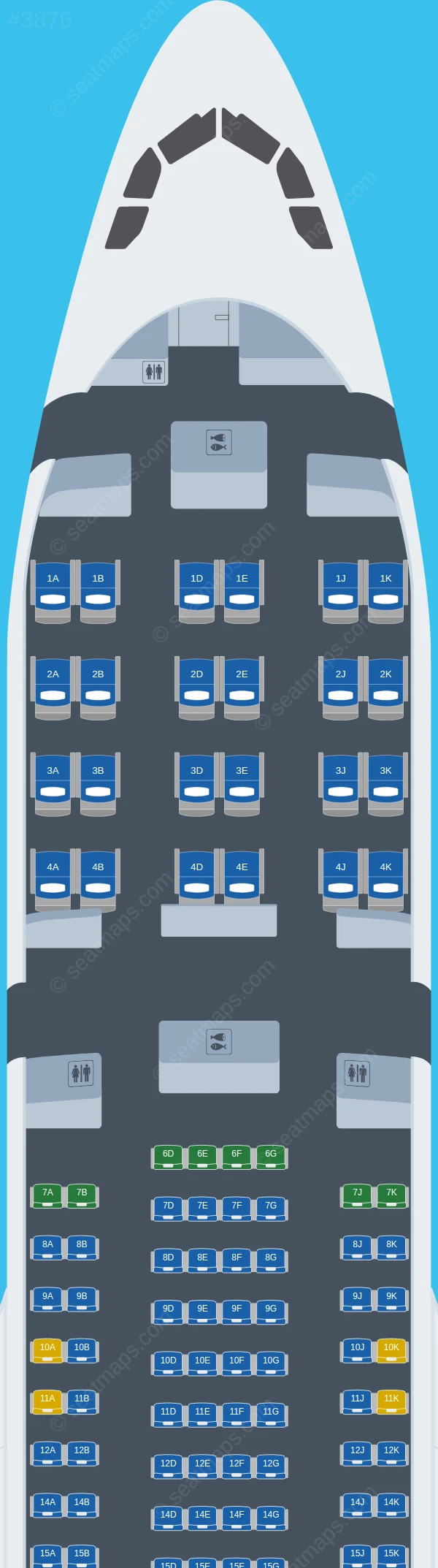 Fiji Airways Airbus A330-200 seatmap preview